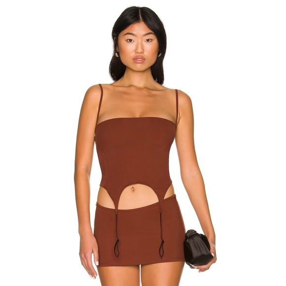 Miaou Phoenix Top in Cinnamon tank brown